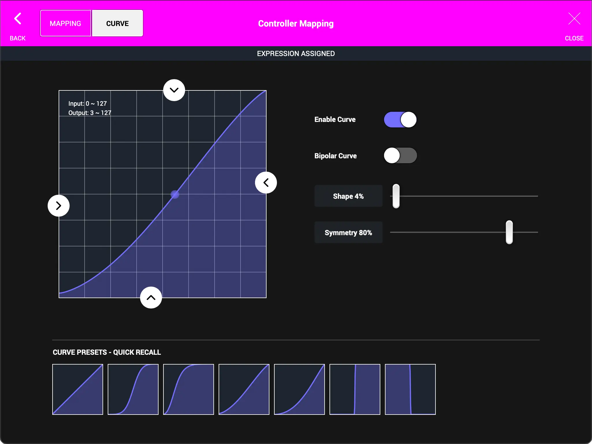 MIDI Mapping - Curve